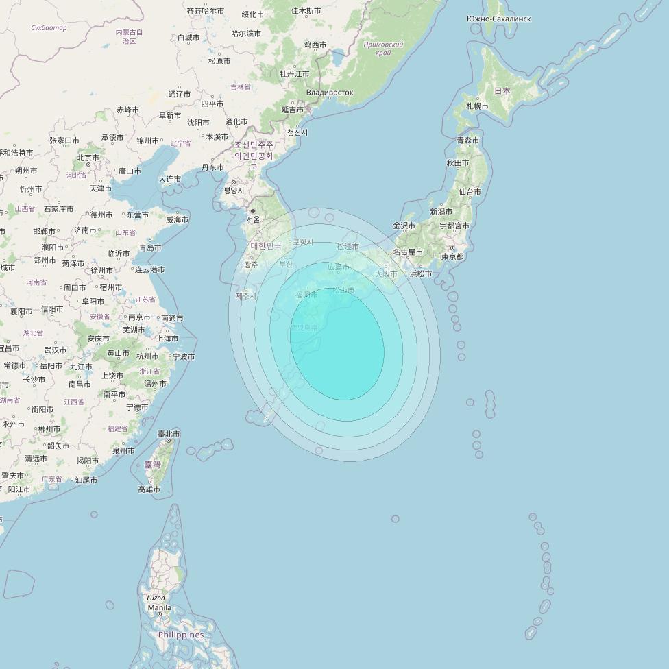 Inmarsat-4F2 at 143&deg; E downlink L-band F2S079 User Spot beam coverage map