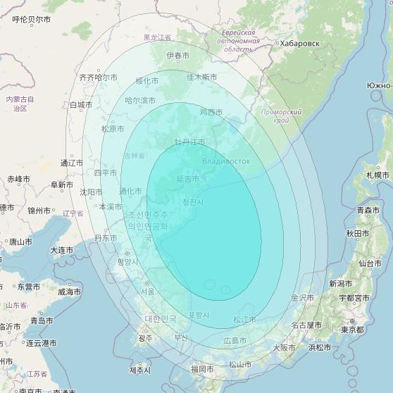 Inmarsat-4F2 at 143&deg; E downlink L-band F2S080 User Spot beam coverage map