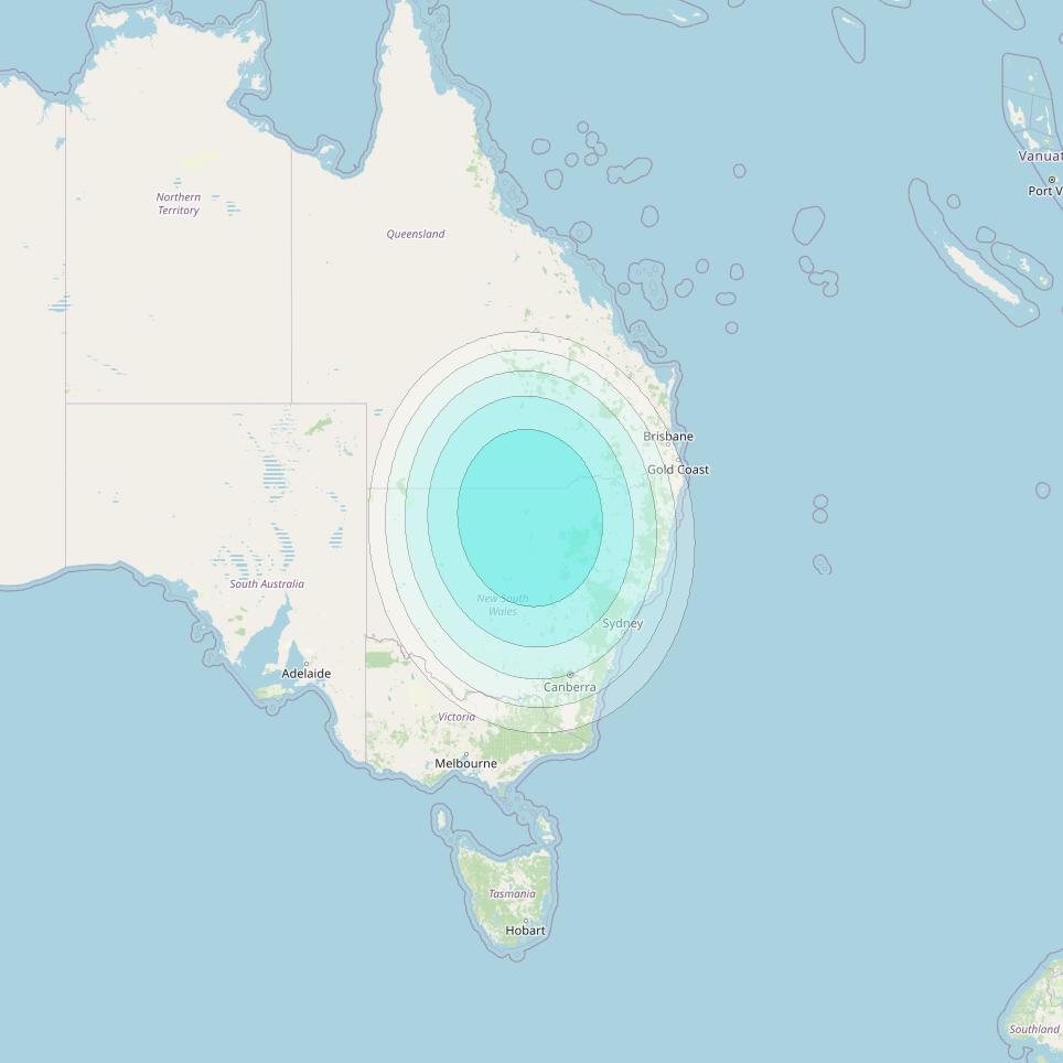 Inmarsat-4F2 at 143&deg; E downlink L-band F2S100 User Spot beam coverage map