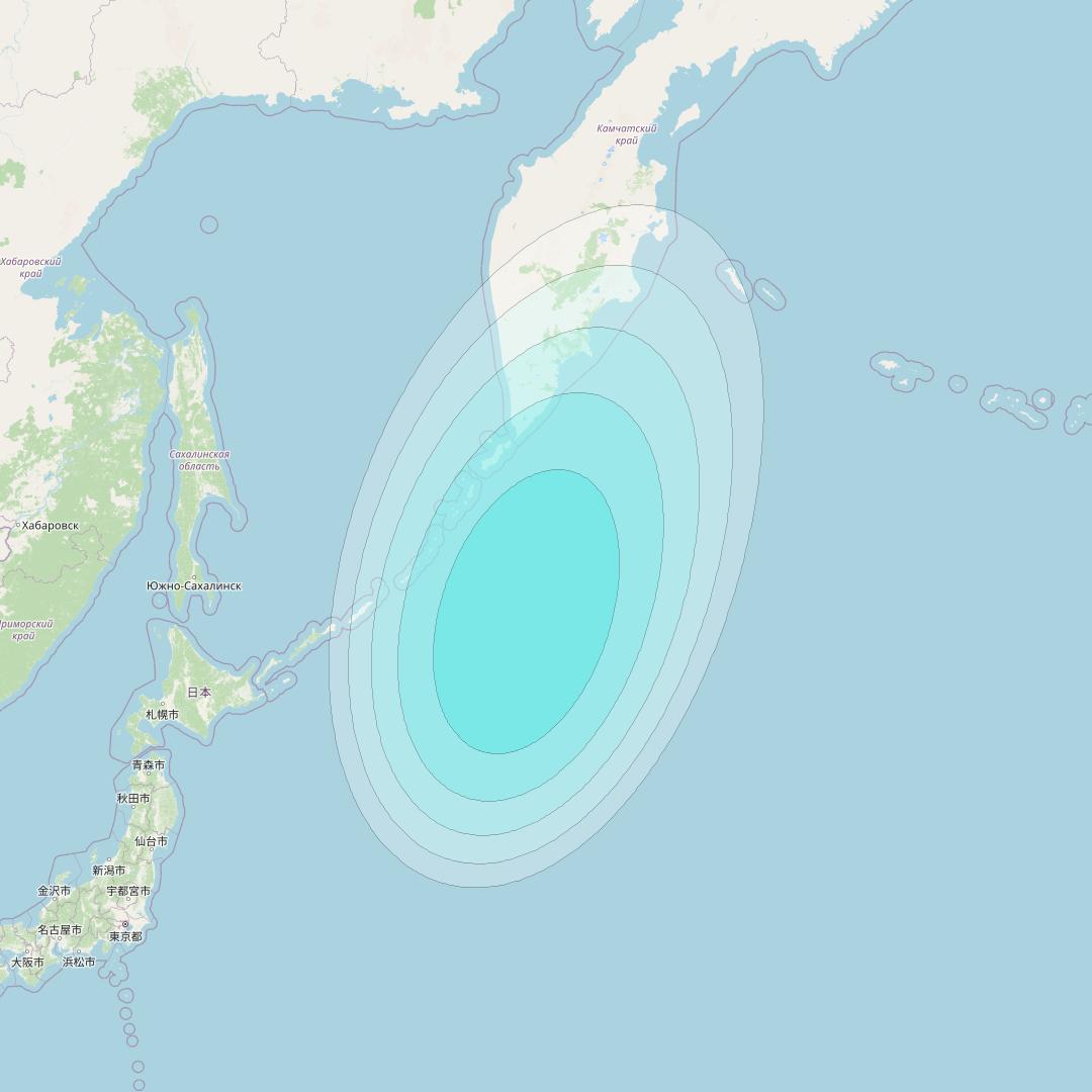 Inmarsat-4F2 at 143&deg; E downlink L-band F2S124 User Spot beam coverage map