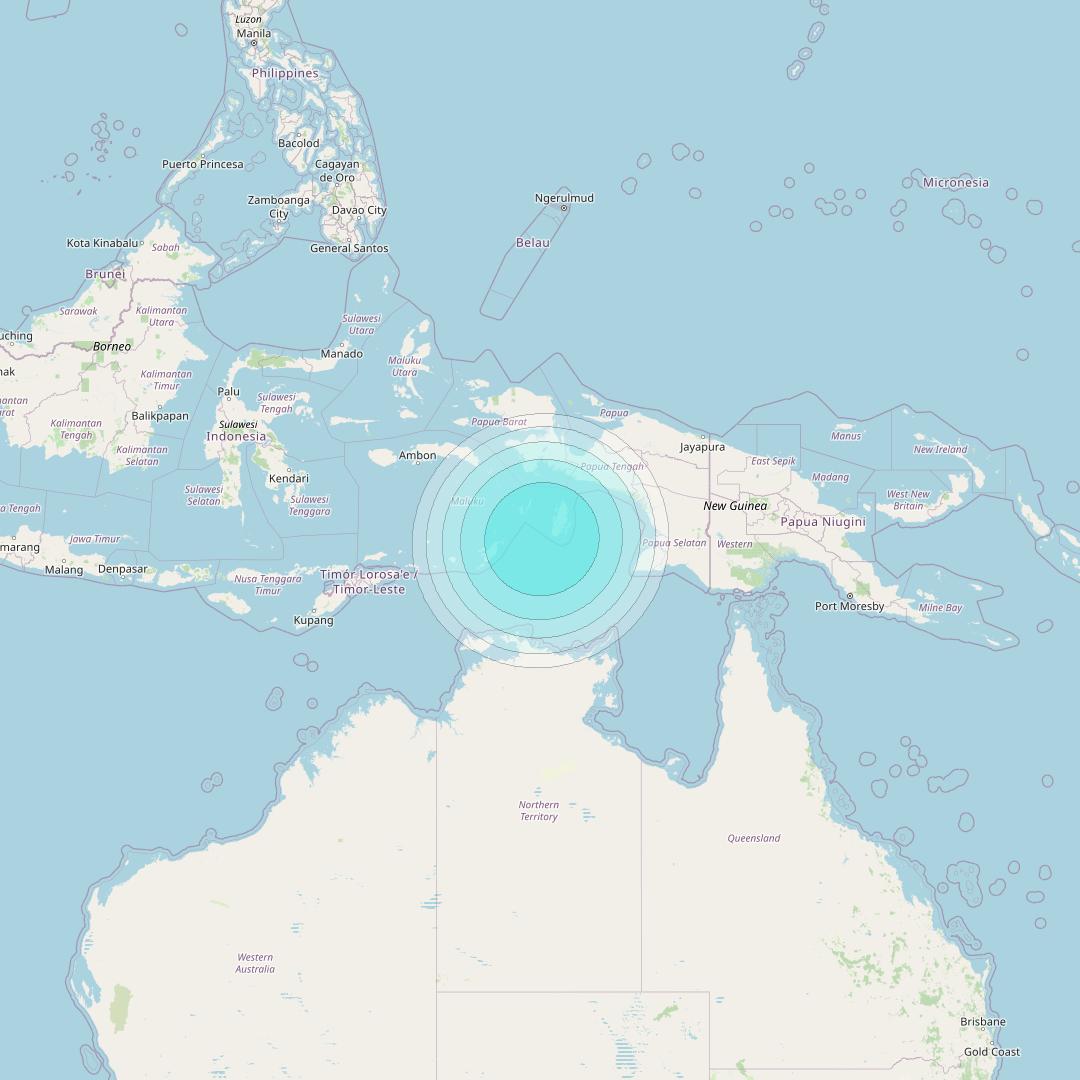 Inmarsat-4F1 at 143° E downlink L-band S074 User Spot beam coverage map