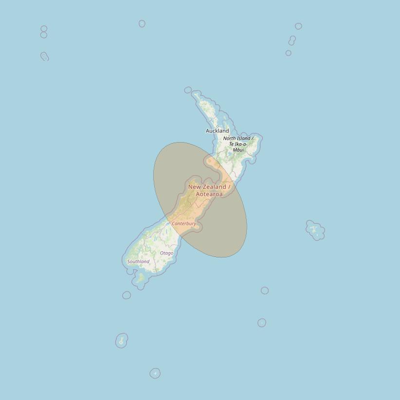 JCSat 1C at 150° E downlink Ka-band S40 (Christchurch/RHCP/A) User Spot beam coverage map