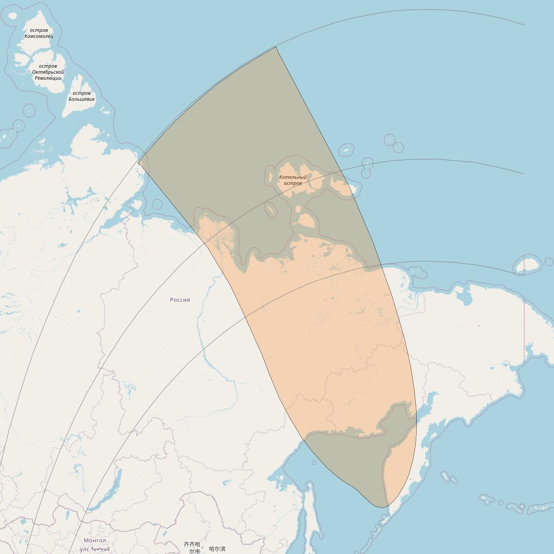 Chinasat 19 at 163&deg; E downlink Ka-band B151 User Spot beam coverage map