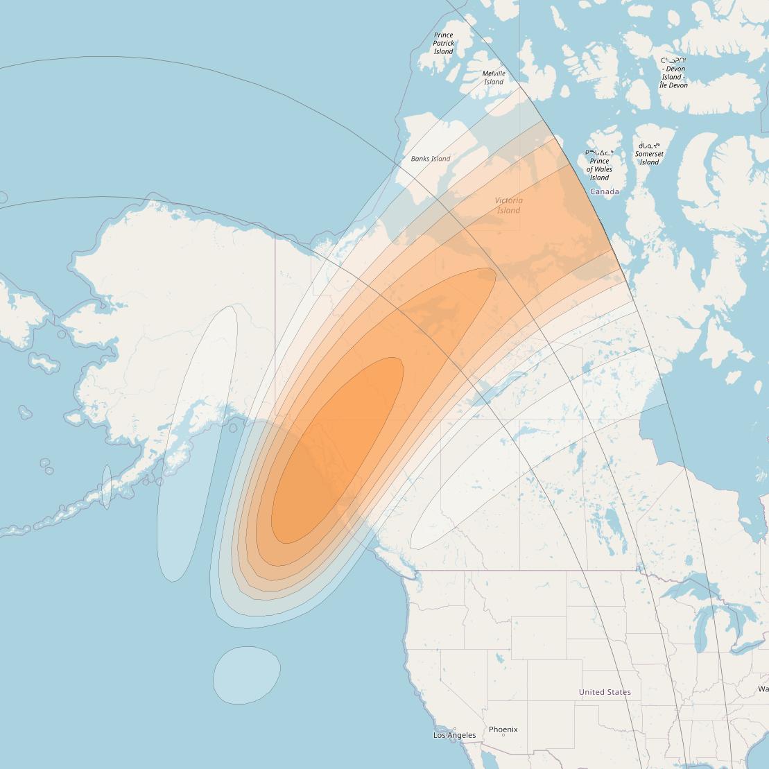 Arcturus at 19&deg; W downlink Ka-band User Spot CFTE beam coverage map