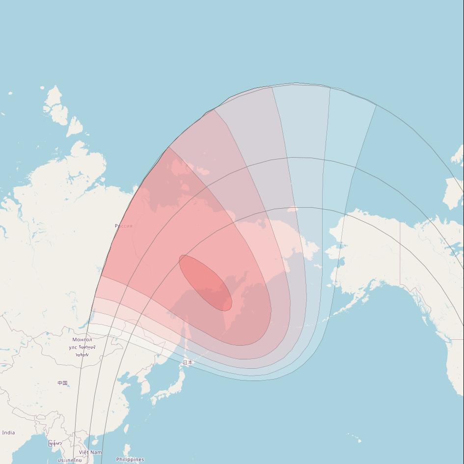 Yamal 300K at 177° W downlink Ku-band Northern 2 beam coverage map