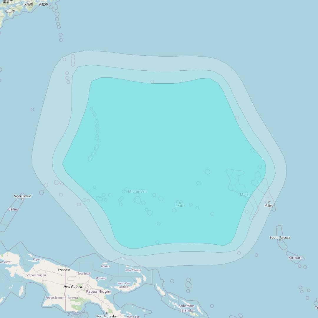 Inmarsat-4F1 at 178&deg; E downlink L-band F1R015 Regional Spot beam coverage map