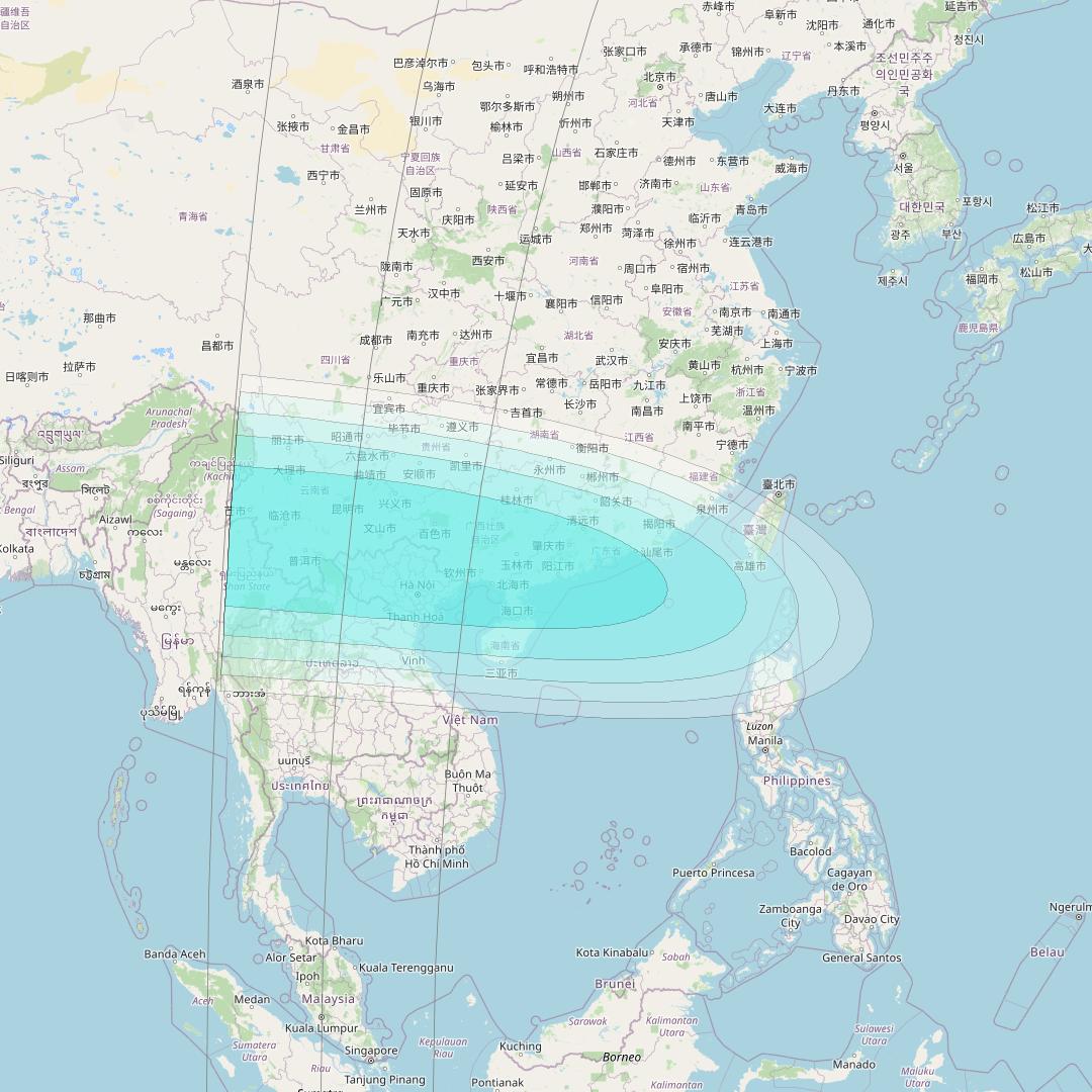 Inmarsat-4F1 at 178&deg; E downlink L-band F1S007 User Spot beam coverage map