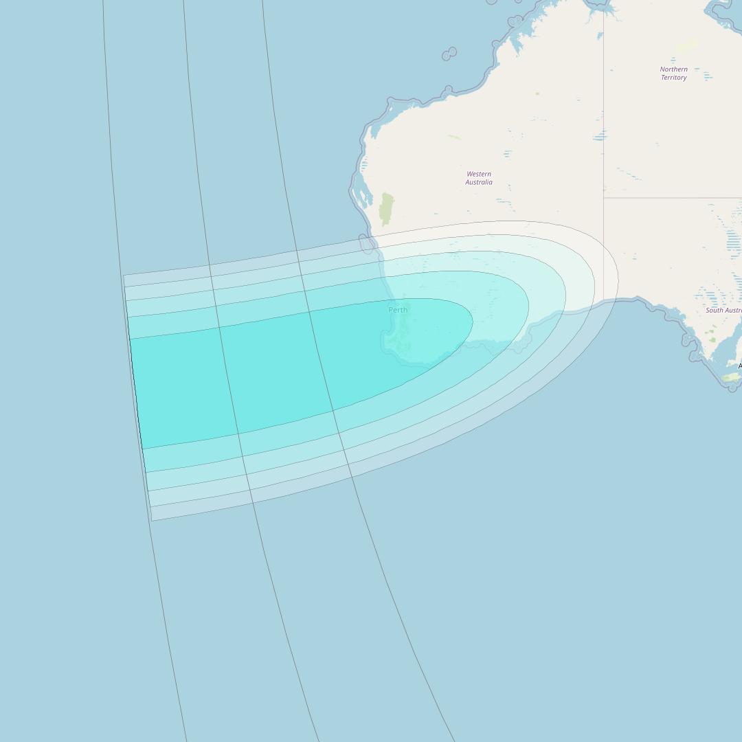 Inmarsat-4F1 at 178&deg; E downlink L-band F1S008 User Spot beam coverage map