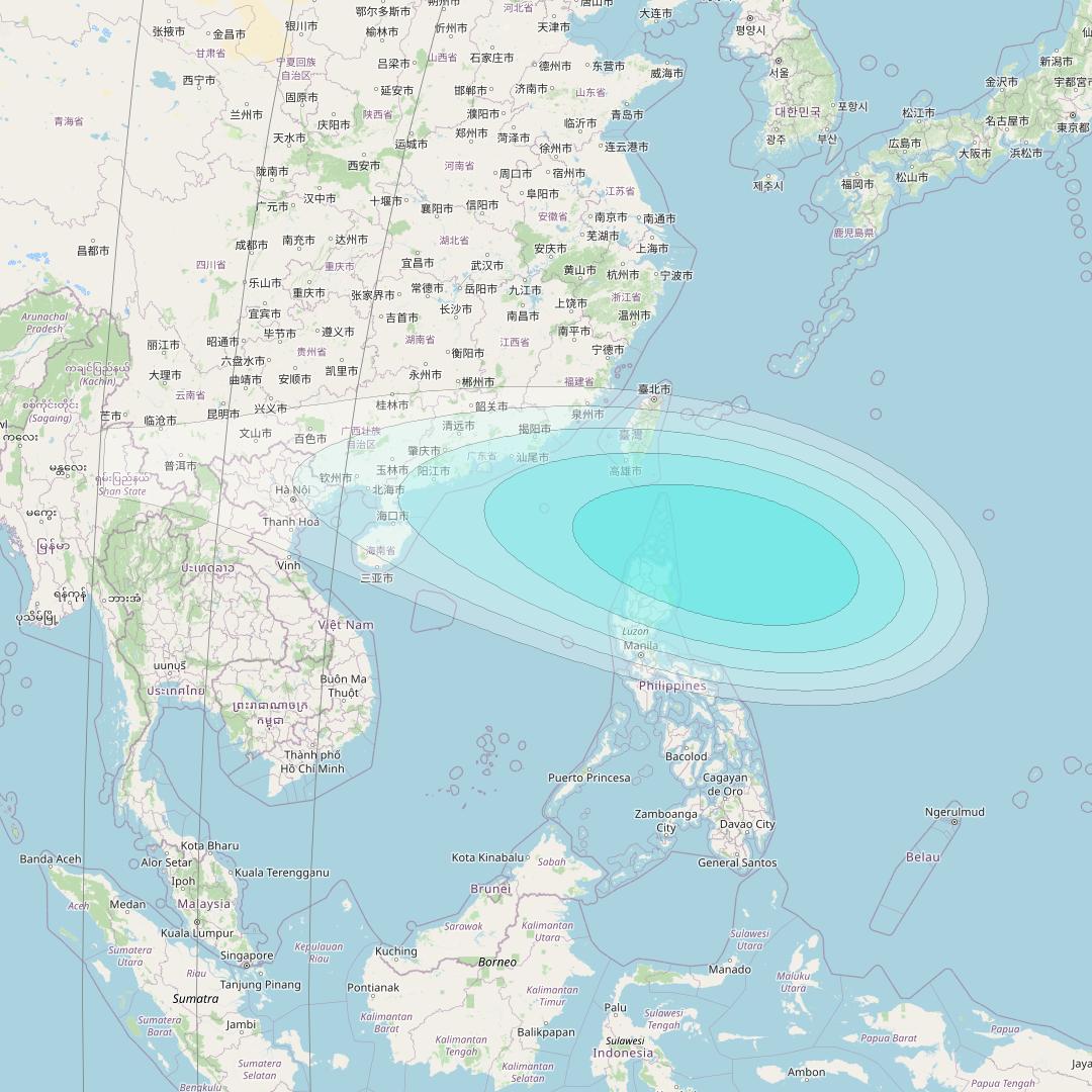 Inmarsat-4F1 at 178&deg; E downlink L-band F1S015 User Spot beam coverage map