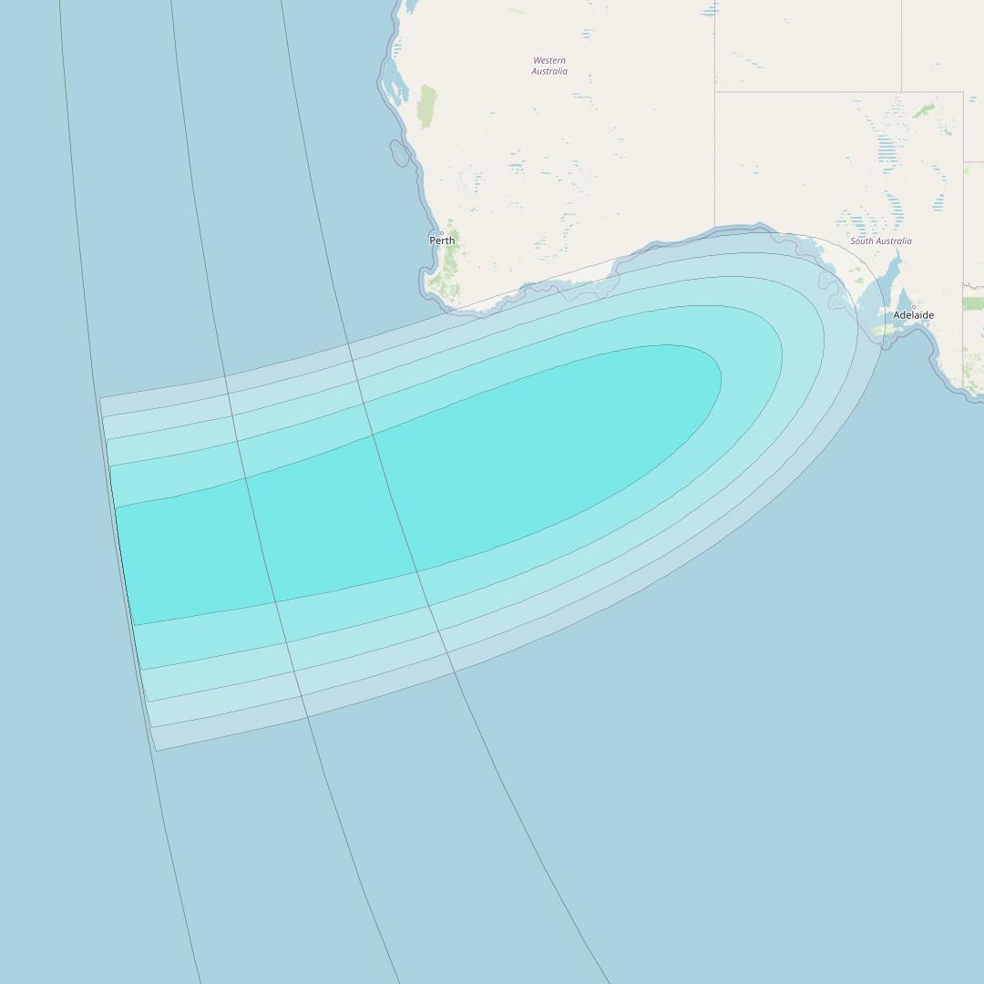 Inmarsat-4F1 at 178&deg; E downlink L-band F1S018 User Spot beam coverage map