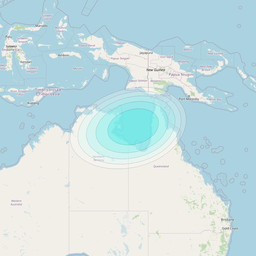 Inmarsat-4F1 at 178&deg; E downlink L-band F1S021 User Spot beam coverage map
