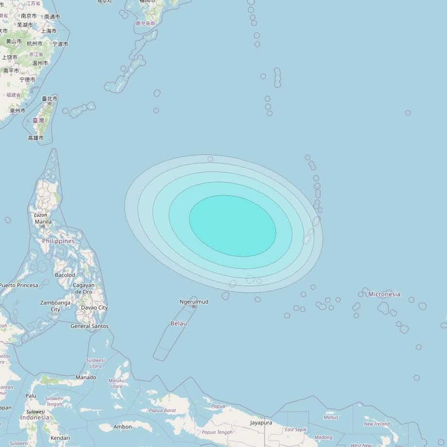 Inmarsat-4F1 at 178&deg; E downlink L-band F1S025 User Spot beam coverage map