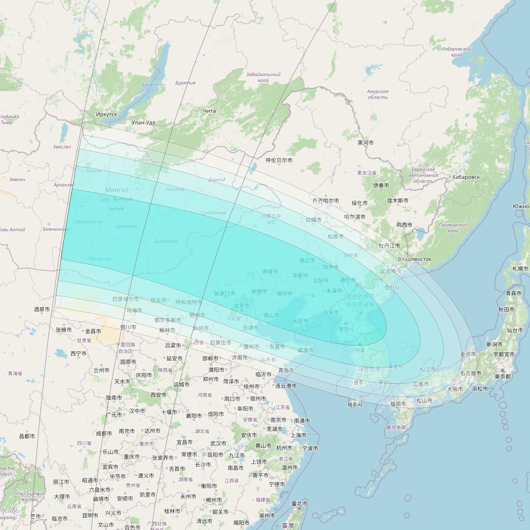 Inmarsat-4F1 at 178&deg; E downlink L-band F1S028 User Spot beam coverage map