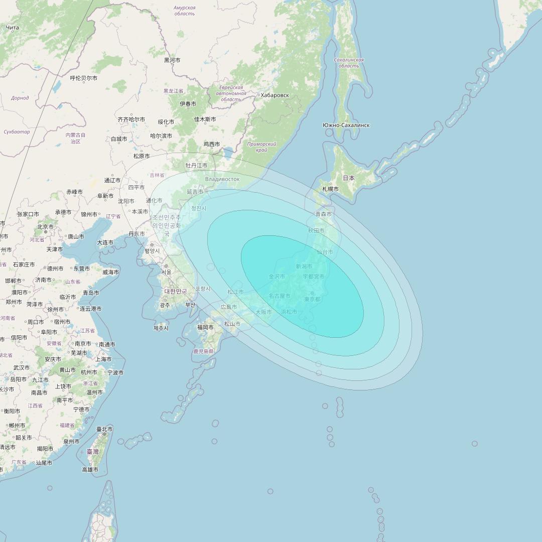 Inmarsat-4F1 at 178&deg; E downlink L-band F1S039 User Spot beam coverage map