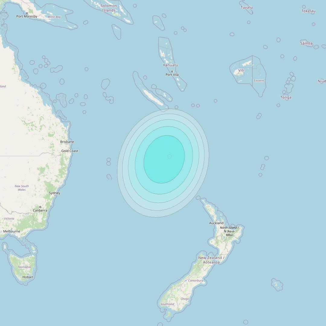 Inmarsat-4F1 at 178&deg; E downlink L-band F1S071 User Spot beam coverage map