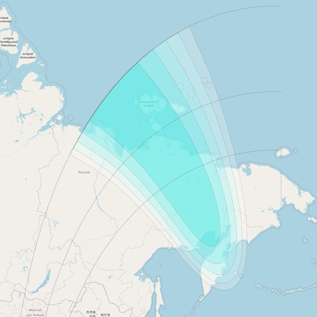 Inmarsat-4F1 at 178&deg; E downlink L-band F1S082 User Spot beam coverage map