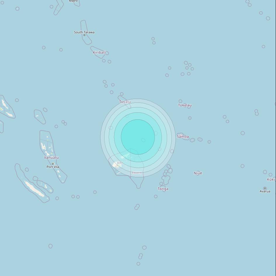 Inmarsat-4F1 at 178&deg; E downlink L-band F1S102 User Spot beam coverage map