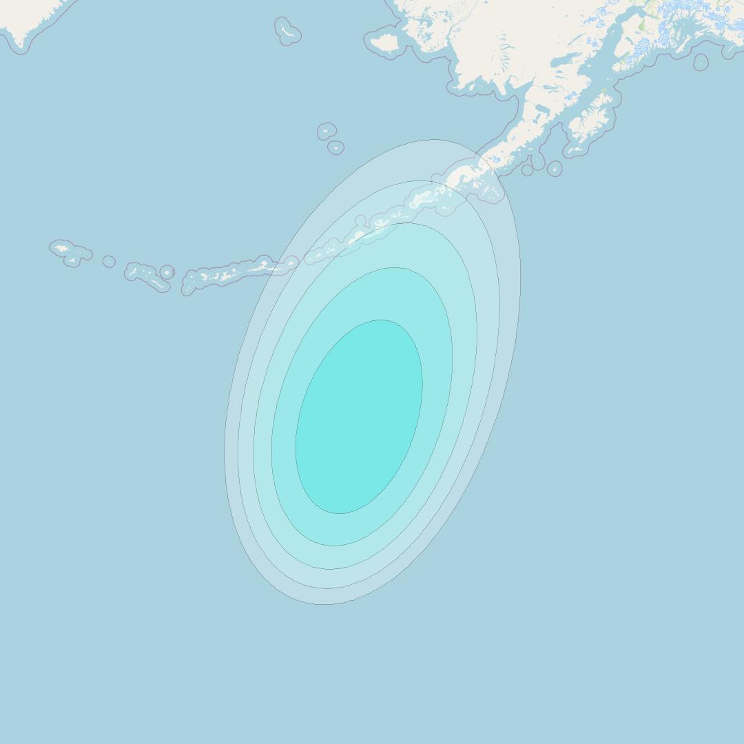 Inmarsat-4F1 at 178&deg; E downlink L-band F1S124 User Spot beam coverage map