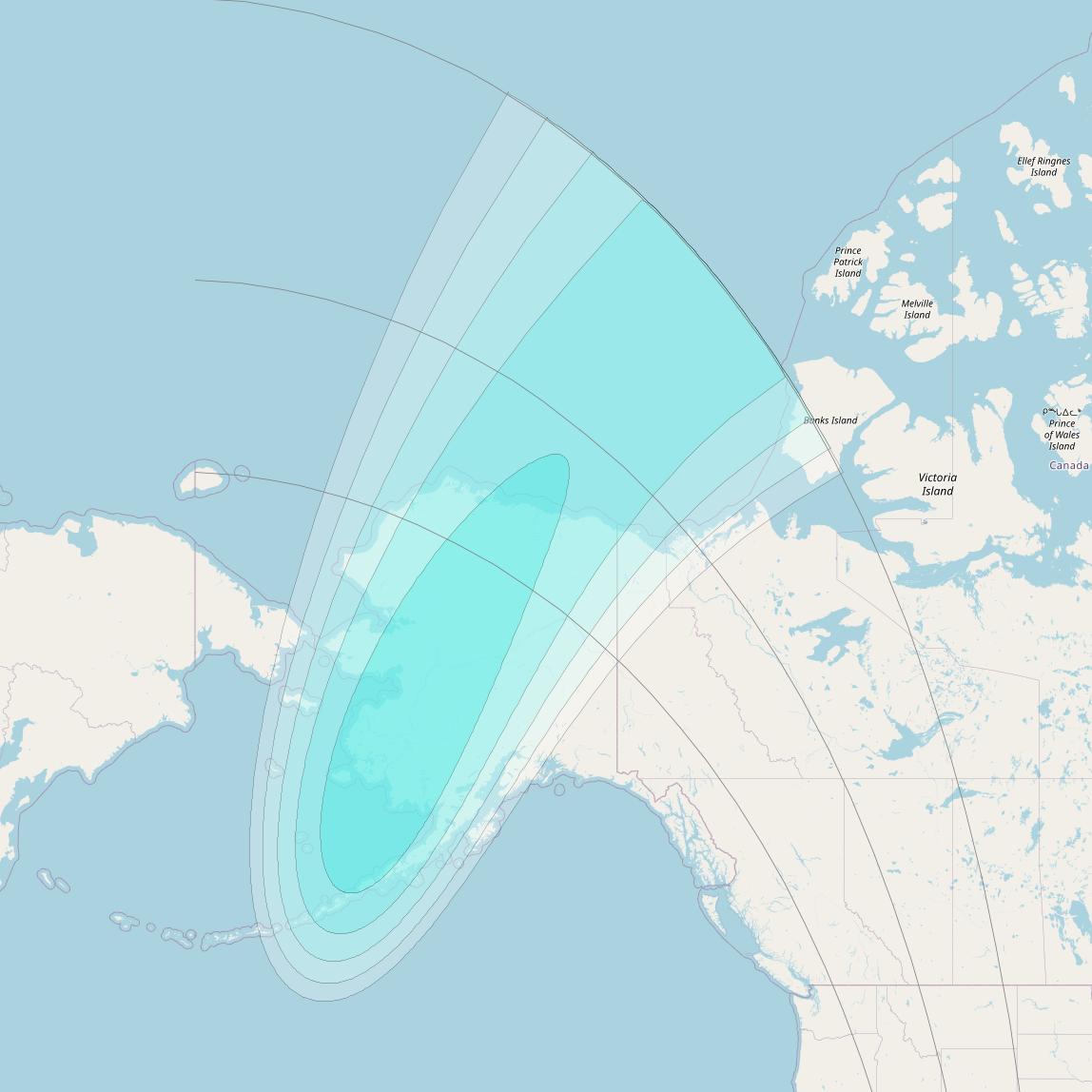 Inmarsat-4F1 at 178&deg; E downlink L-band F1S125 User Spot beam coverage map