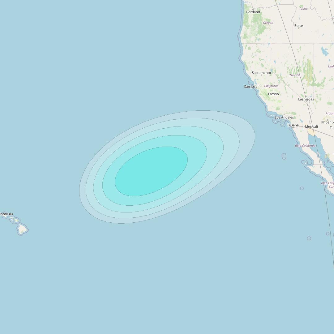 Inmarsat-4F1 at 178&deg; E downlink L-band F1S176 User Spot beam coverage map
