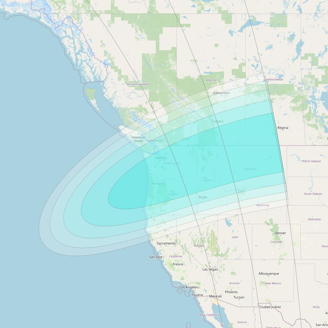 Inmarsat-4F1 at 178&deg; E downlink L-band F1S178 User Spot beam coverage map