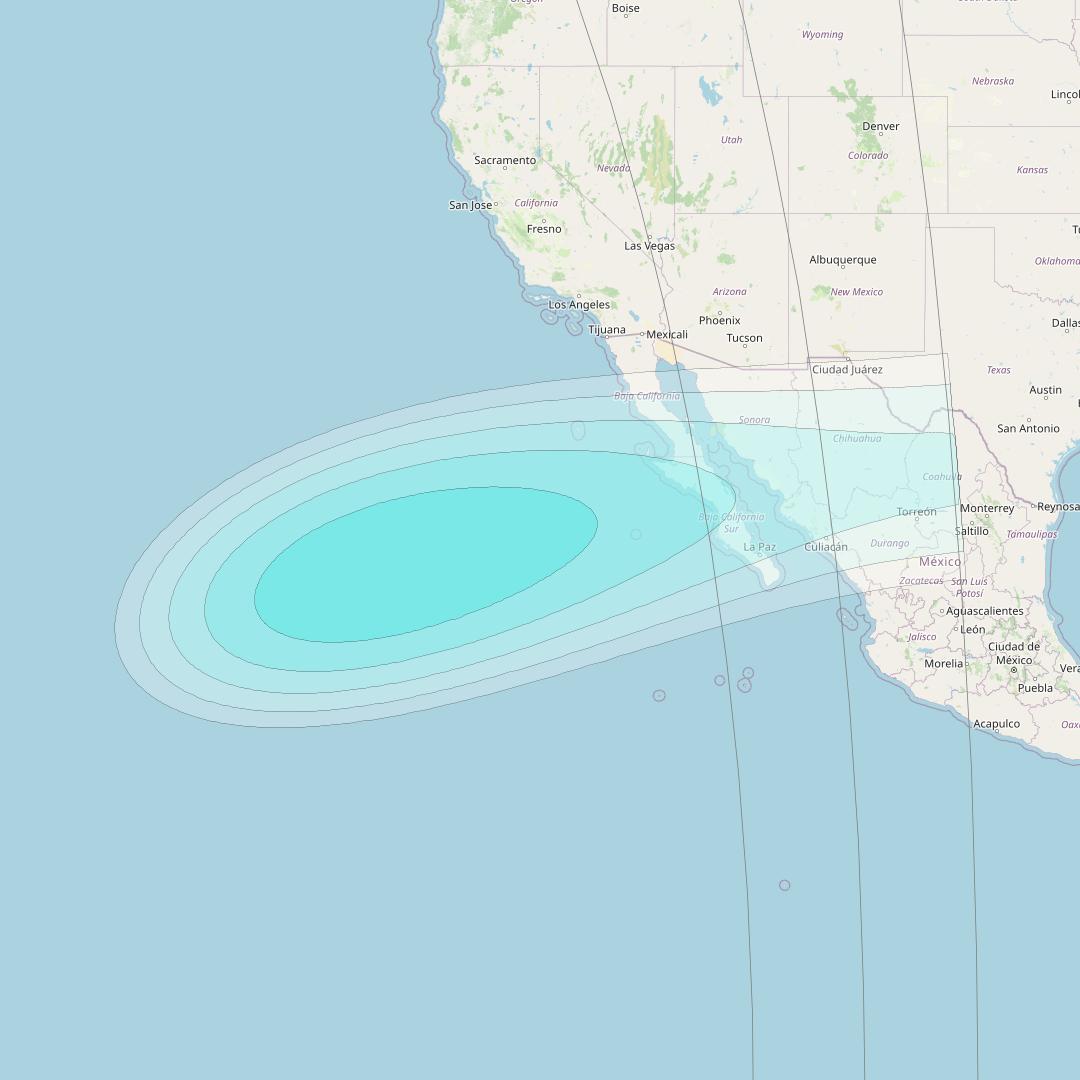 Inmarsat-4F1 at 178&deg; E downlink L-band F1S186 User Spot beam coverage map