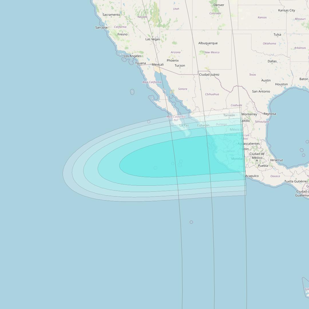 Inmarsat-4F1 at 178&deg; E downlink L-band F1S193 User Spot beam coverage map