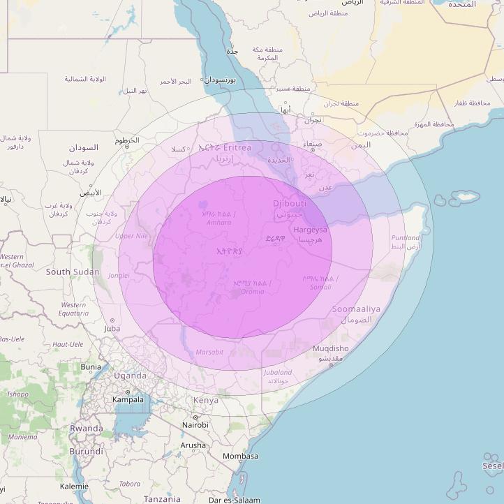 Amos 17 at 17° E downlink C-band S06 User beam coverage map