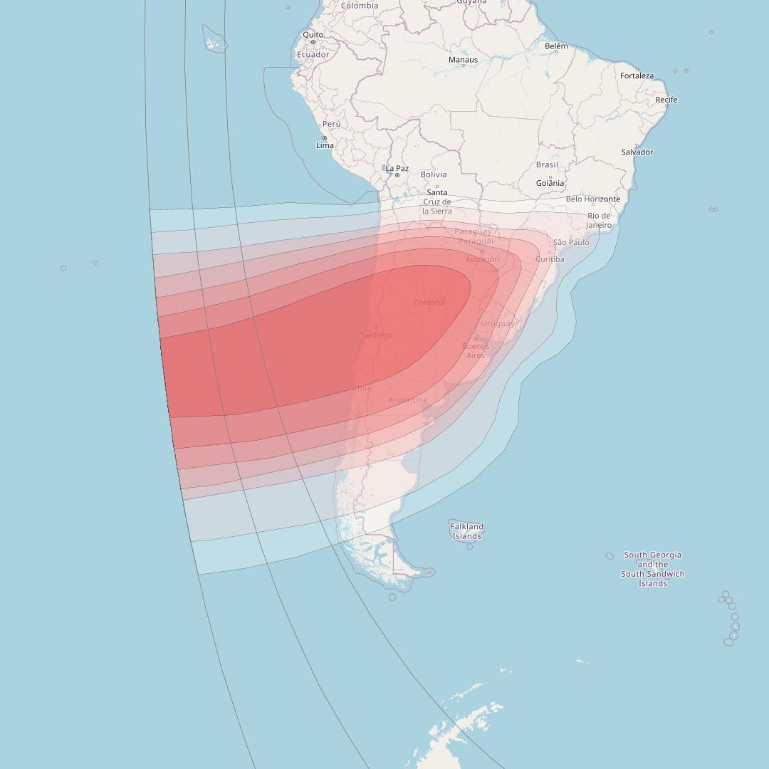 Intelsat 37e at 18° W downlink Ku-band Spot52 User beam coverage map