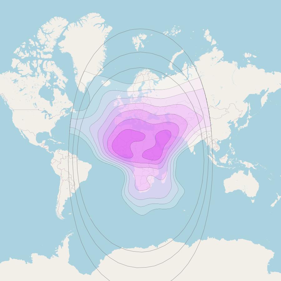 Arabsat 5C at 20° E downlink C-band Wide beam coverage map