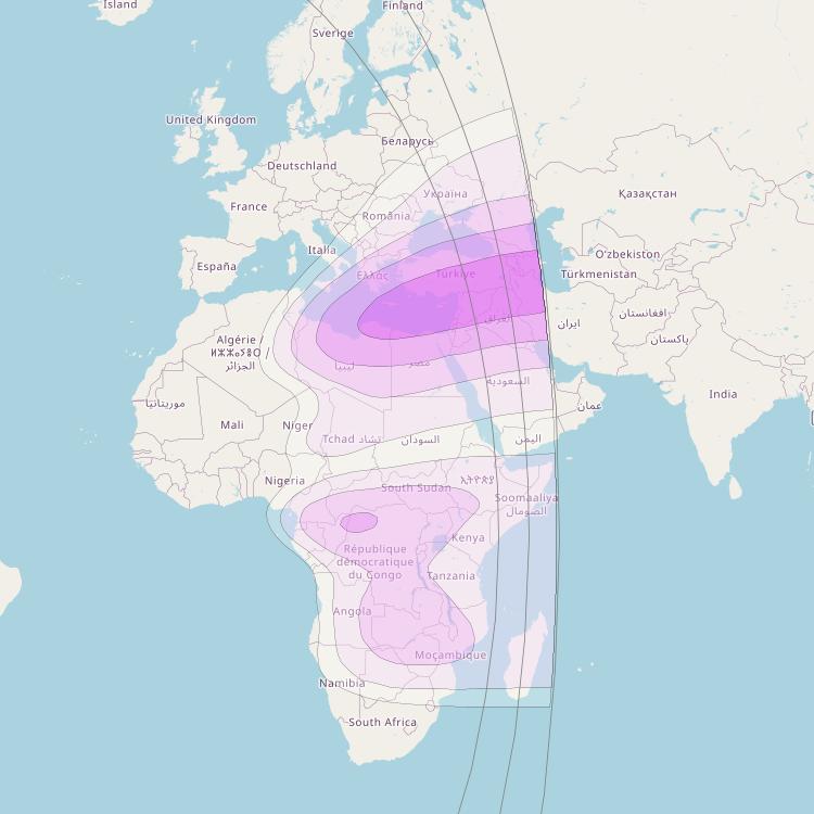 Intelsat 904 at 29° W downlink C-band South East Zone beam coverage map