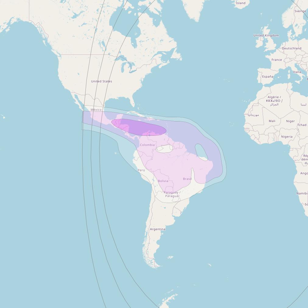 Intelsat 904 at 29° W downlink C-band South West Zone beam coverage map