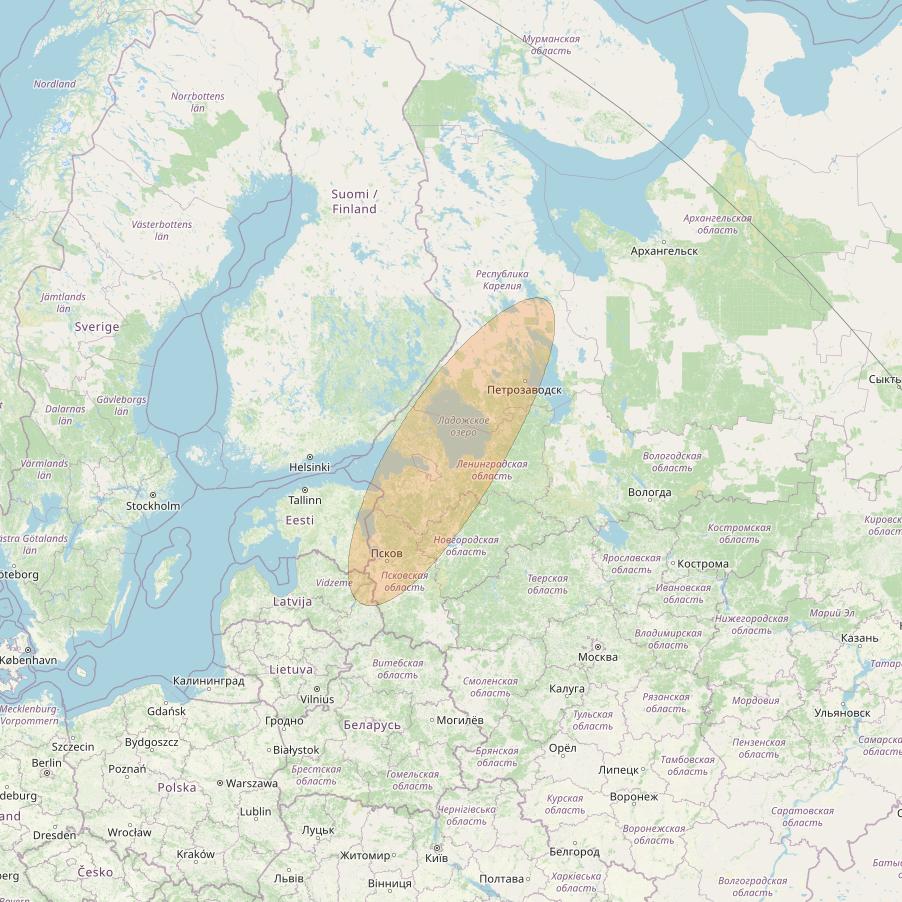 Eutelsat Konnect VHTS at 3&deg; E downlink Ka-band S022 User Spot beam coverage map