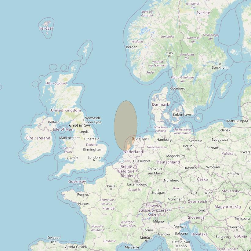 Eutelsat Konnect VHTS at 3&deg; E downlink Ka-band S028 User Spot beam coverage map