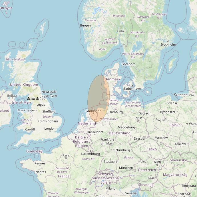 Eutelsat Konnect VHTS at 3&deg; E downlink Ka-band S029 User Spot beam coverage map