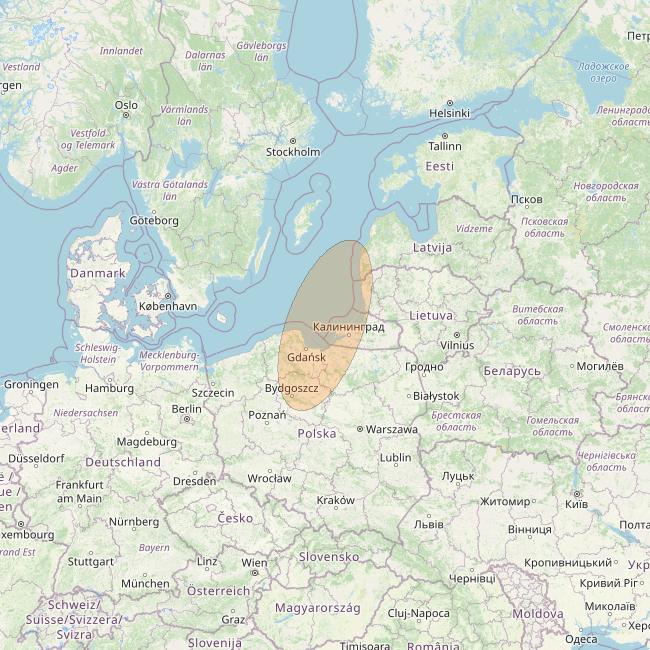 Eutelsat Konnect VHTS at 3&deg; E downlink Ka-band S033 User Spot beam coverage map