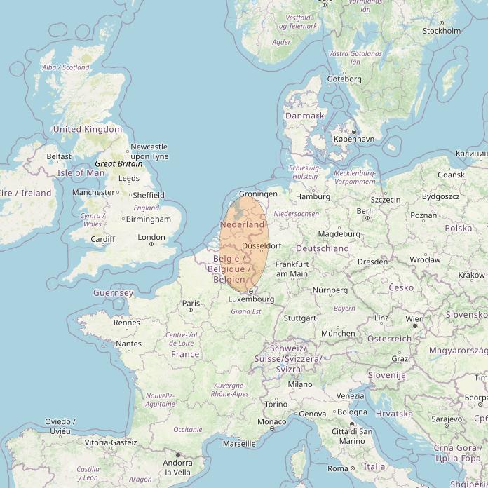 Eutelsat Konnect VHTS at 3&deg; E downlink Ka-band S043 User Spot beam coverage map