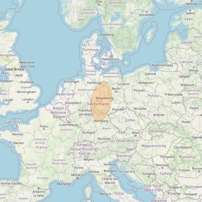 Eutelsat Konnect VHTS at 3&deg; E downlink Ka-band S045 User Spot beam coverage map