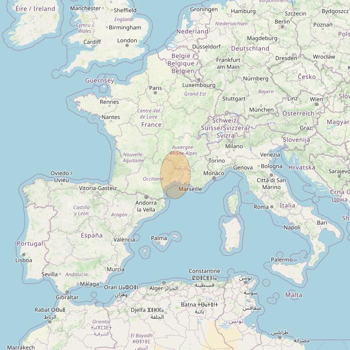 Eutelsat Konnect VHTS at 3&deg; E downlink Ka-band S090 User Spot beam coverage map