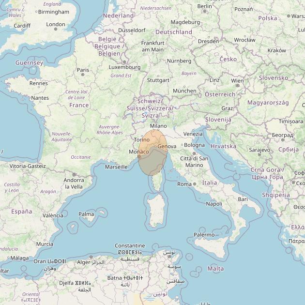 Eutelsat Konnect VHTS at 3&deg; E downlink Ka-band S092 User Spot beam coverage map