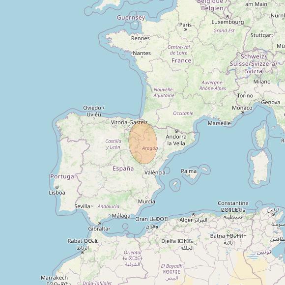 Eutelsat Konnect VHTS at 3&deg; E downlink Ka-band S106 User Spot beam coverage map