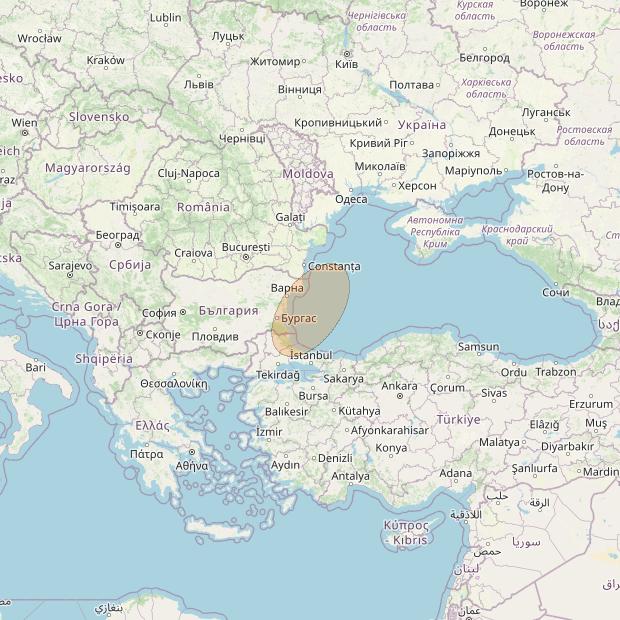 Eutelsat Konnect VHTS at 3&deg; E downlink Ka-band S119 Spot beam coverage map