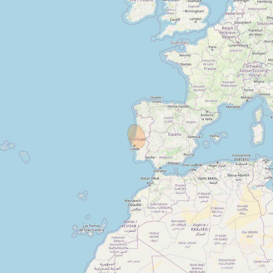 Eutelsat Konnect VHTS at 3&deg; E downlink Ka-band S122 Spot beam coverage map