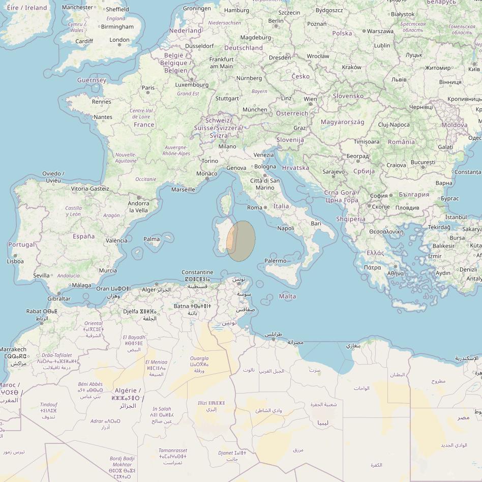 Eutelsat Konnect VHTS at 3&deg; E downlink Ka-band S131 Spot beam coverage map
