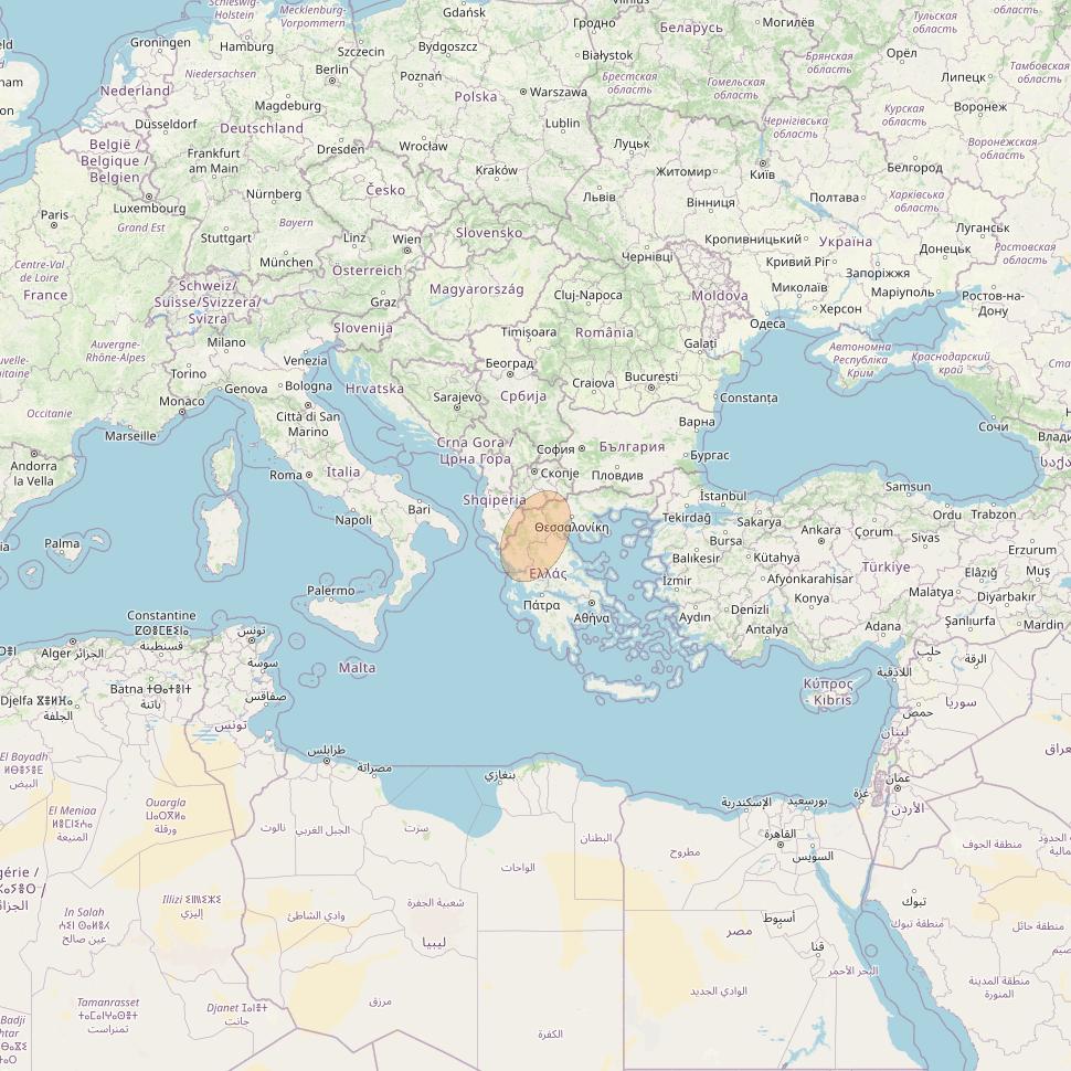 Eutelsat Konnect VHTS at 3&deg; E downlink Ka-band S136 Spot beam coverage map