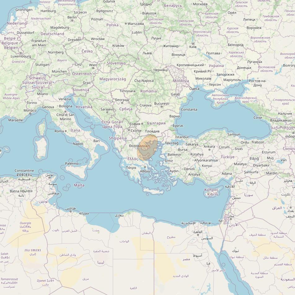 Eutelsat Konnect VHTS at 3&deg; E downlink Ka-band S137 Spot beam coverage map