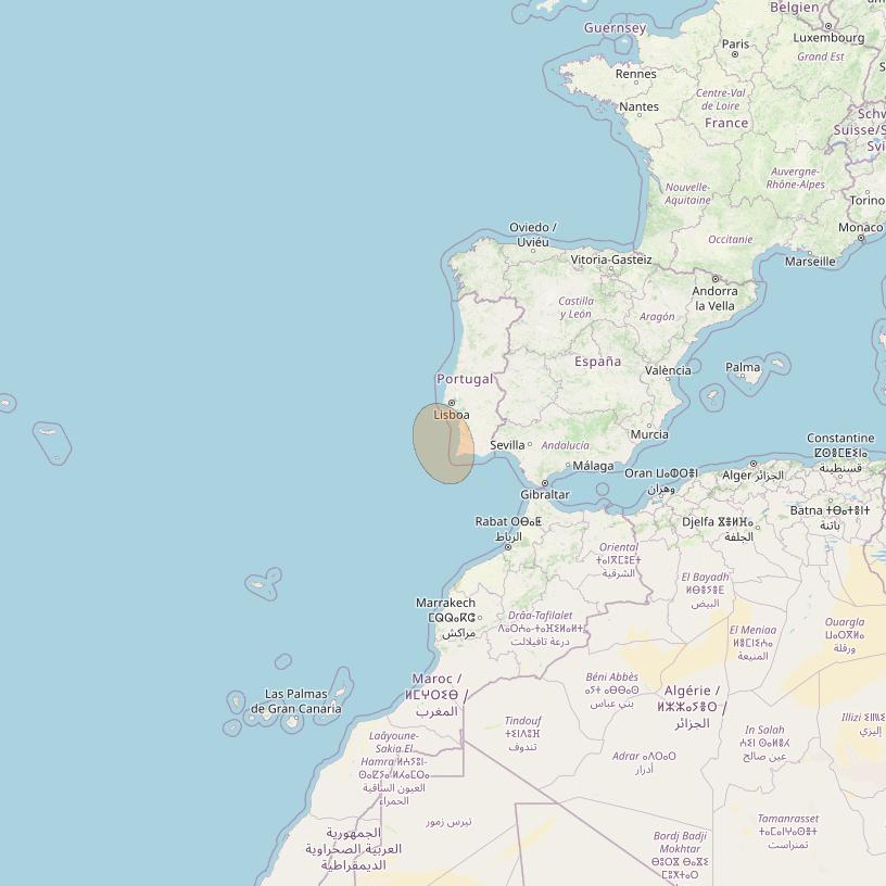 Eutelsat Konnect VHTS at 3&deg; E downlink Ka-band S145 Spot beam coverage map