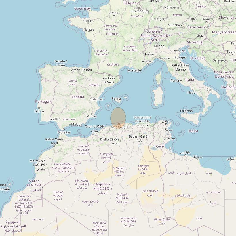 Eutelsat Konnect VHTS at 3&deg; E downlink Ka-band S151 Spot beam coverage map