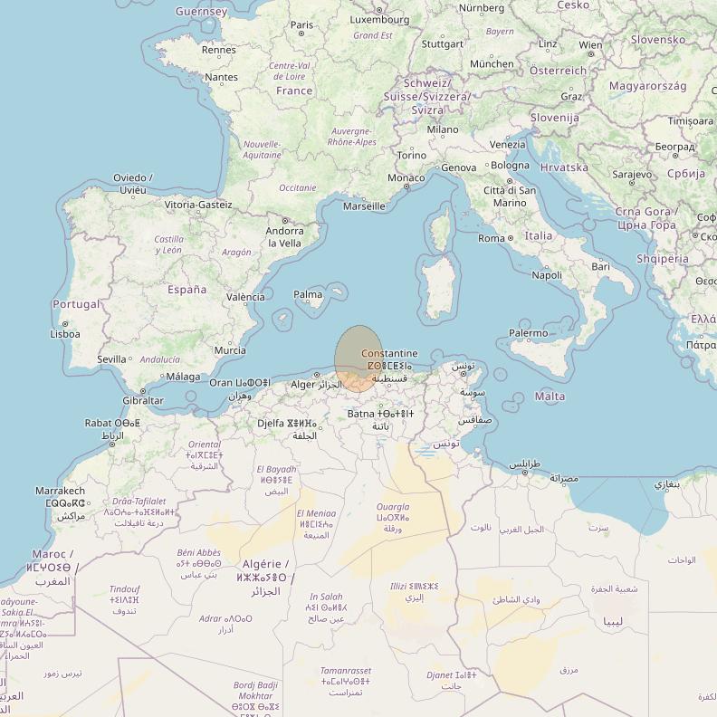 Eutelsat Konnect VHTS at 3&deg; E downlink Ka-band S152 Spot beam coverage map