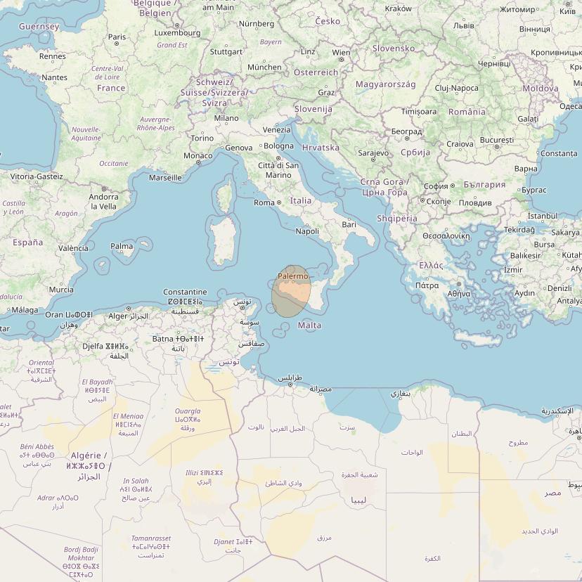 Eutelsat Konnect VHTS at 3&deg; E downlink Ka-band S156 Spot beam coverage map